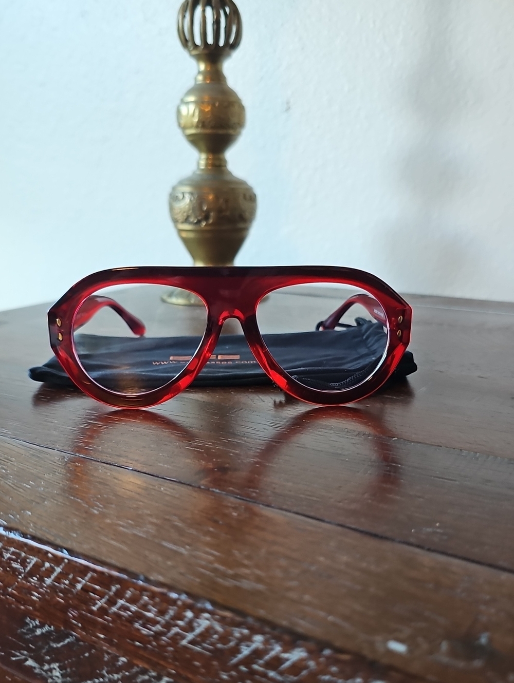 ●●EFE EYEGLASSES RED OVERSIZED AVIATOR EYE FRAMES NIB●●